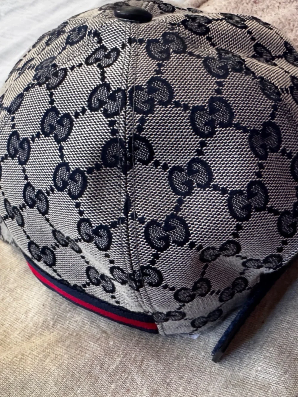 Gucci Navy Monogram baseball hat